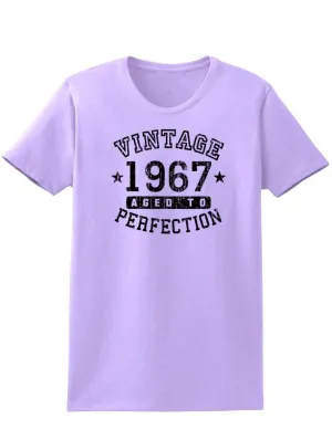 1967 - Ladies Vintage Birth Year Aged To Perfection Birthday T-Shirt