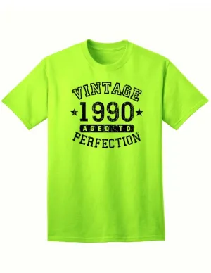 1990 - Adult Unisex Vintage Birth Year Aged To Perfection Birthday T-Shirt