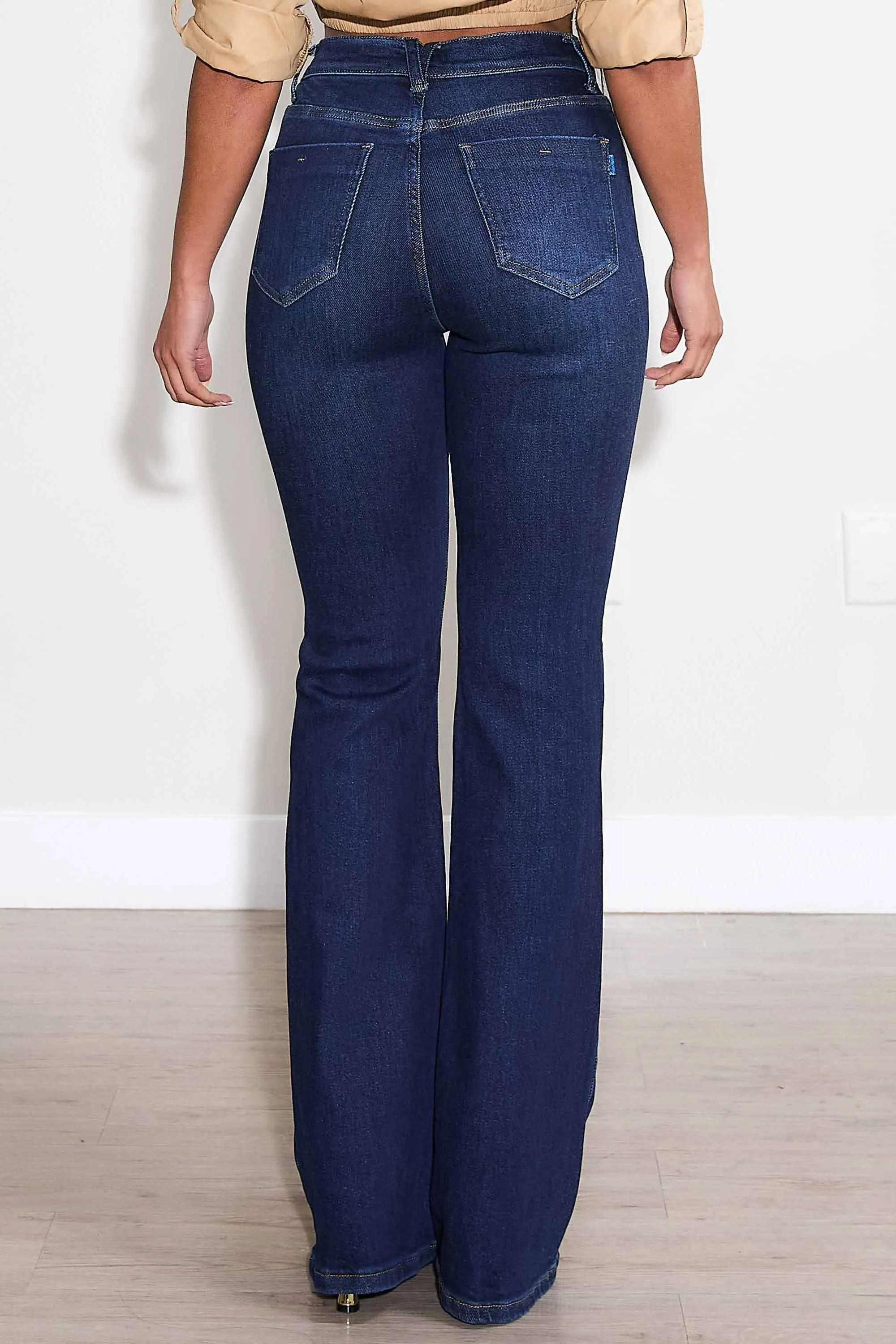 4 Buttons square pocket Bootcut Jeans