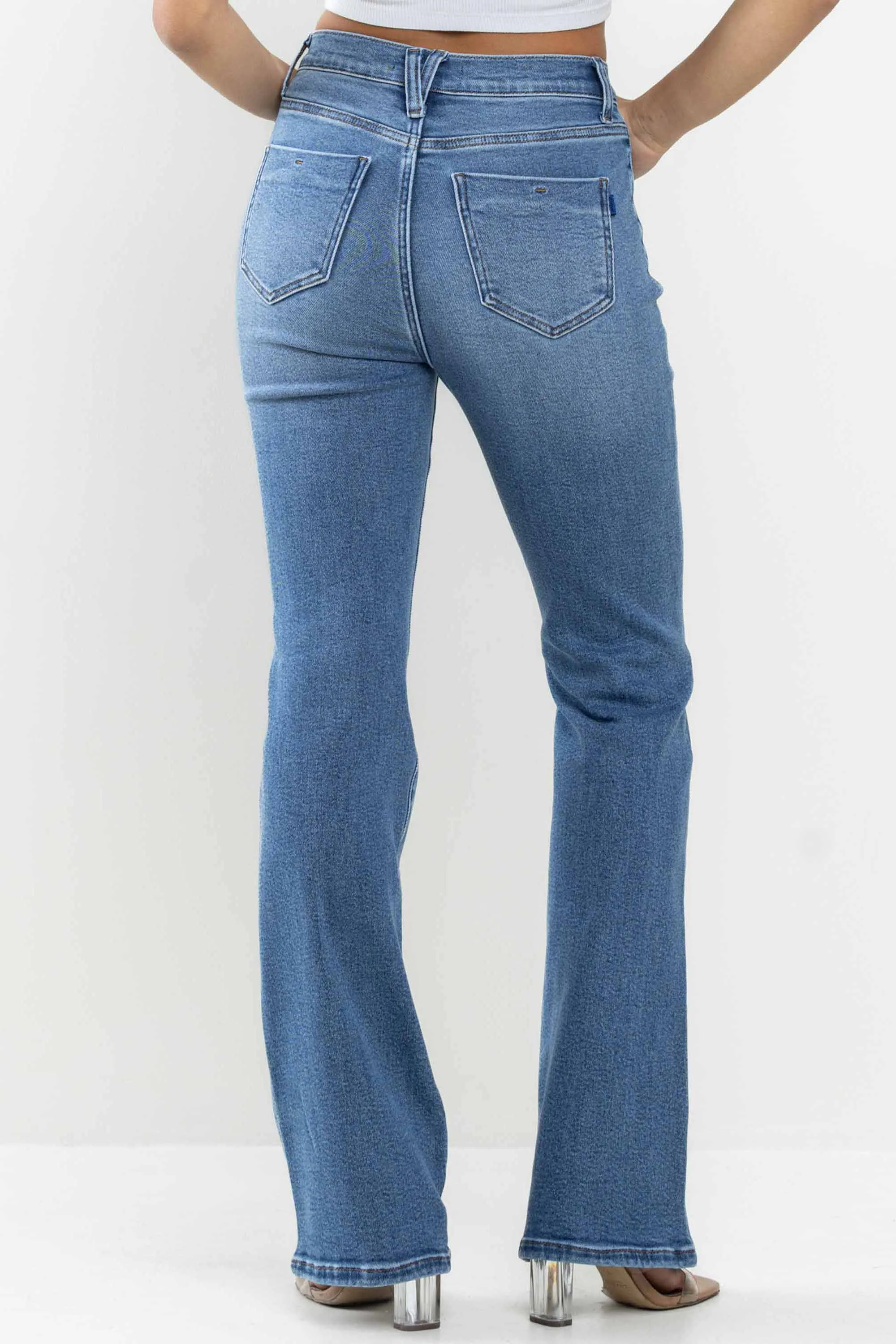4 Buttons square pocket Bootcut Jeans