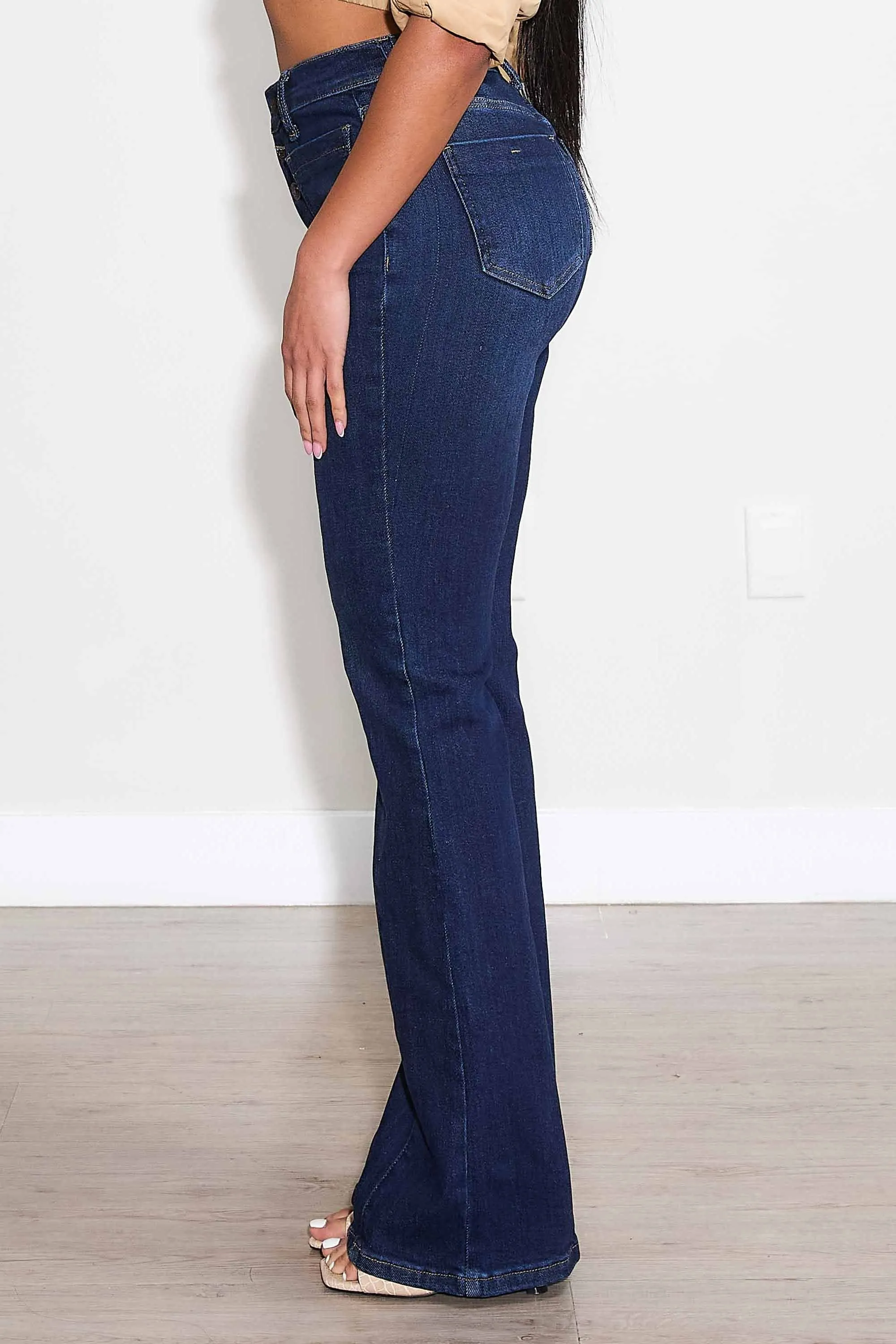 4 Buttons square pocket Bootcut Jeans
