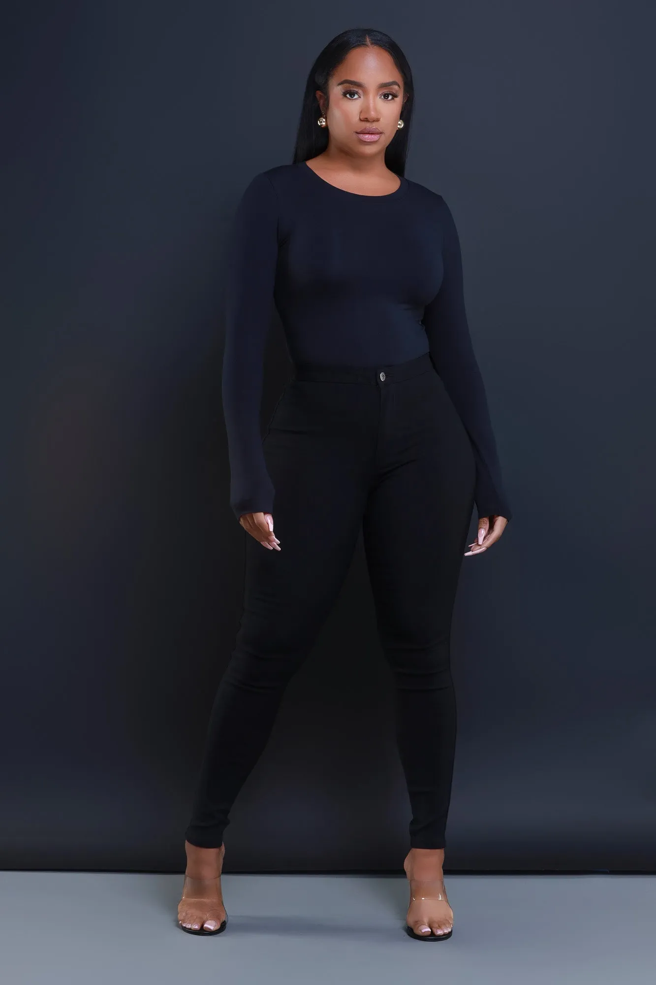 $5 Super Swank High Waist Stretchy Jeans - Black