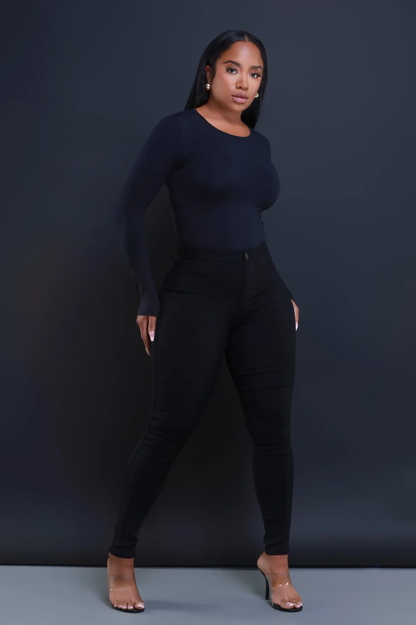$5 Super Swank High Waist Stretchy Jeans - Black
