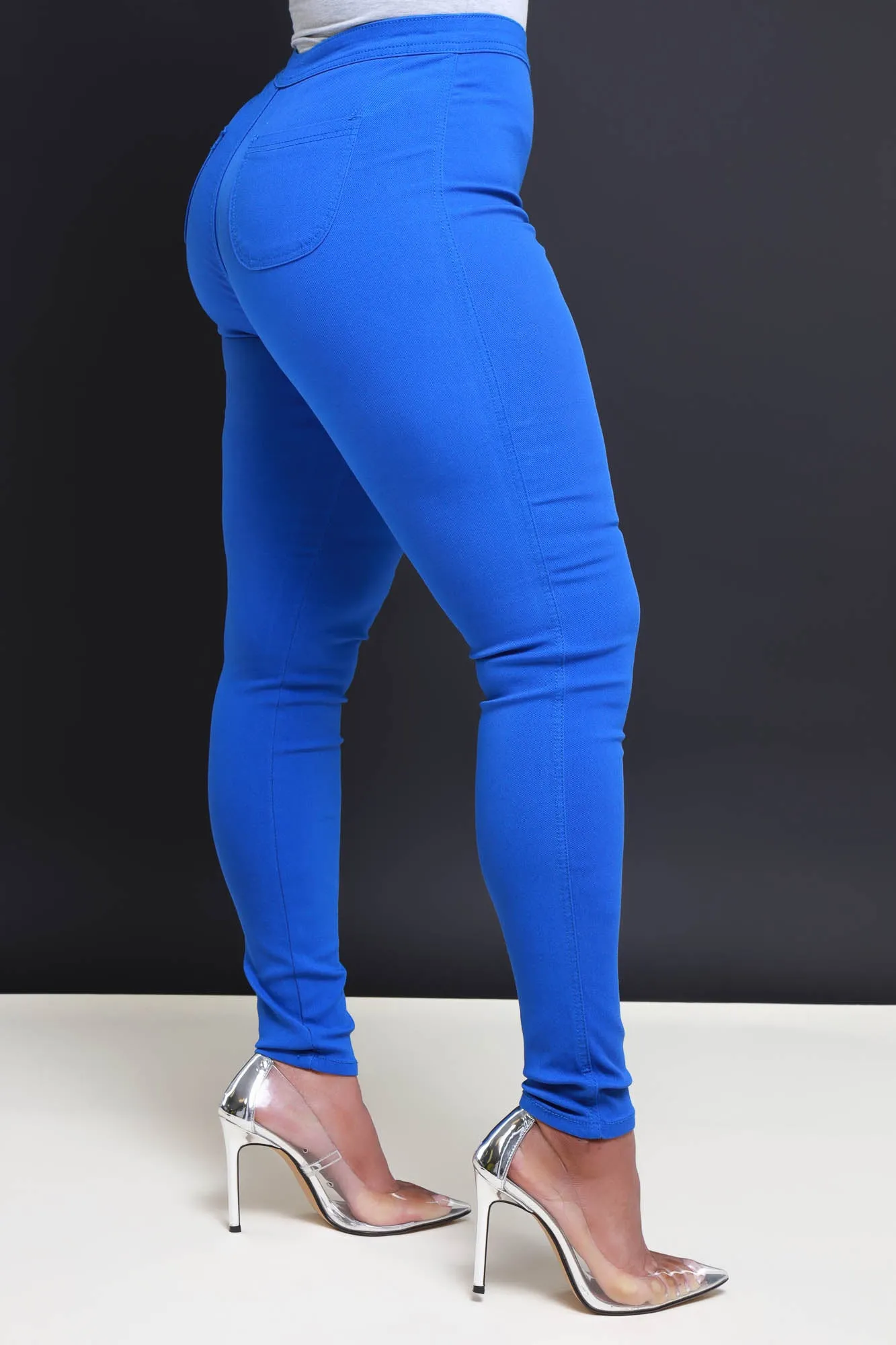 $5 Super Swank High Waist Stretchy Jeans - Royal Blue