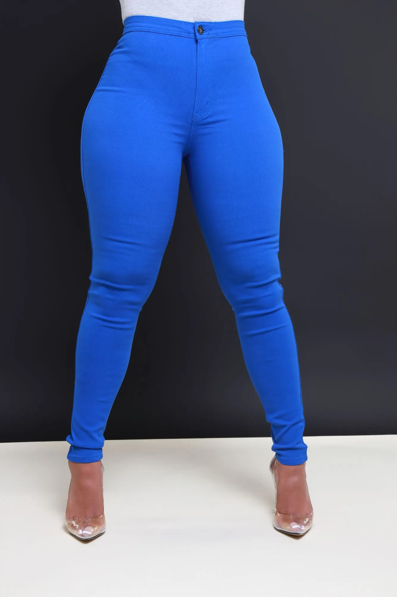 $5 Super Swank High Waist Stretchy Jeans - Royal Blue