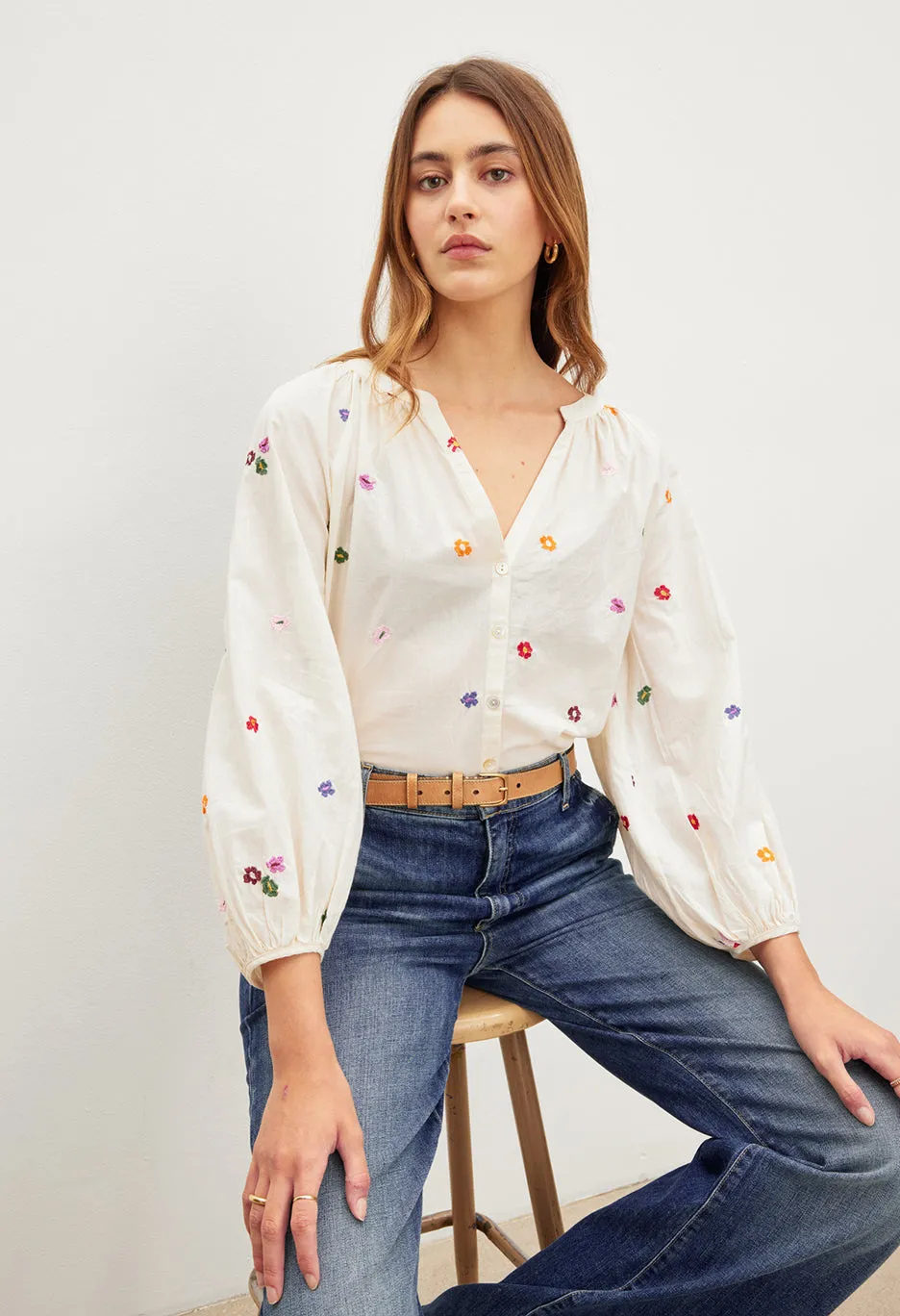 Aretha Novelty Embroidery Top
