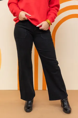 Back In Black Cropped Wide Leg Jean