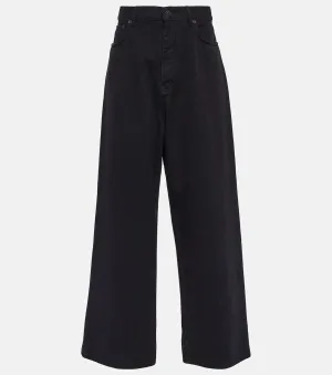 Balenciaga Low Rise Wide Leg Jeans, Black