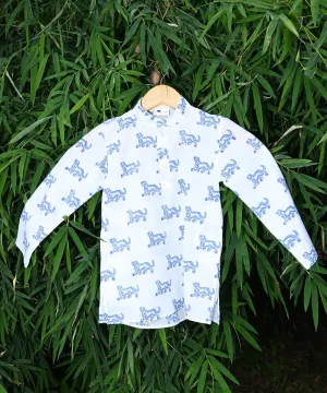 Block Print Tiger Kurta