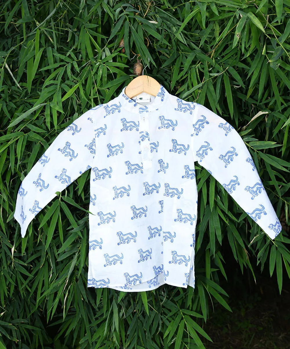 Block Print Tiger Kurta