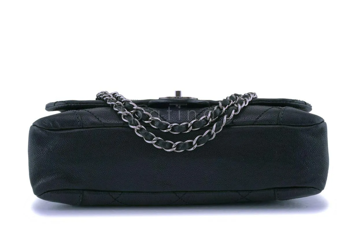 Chanel Black Distressed Caviar Outdoor Ligne Flap Bag RHW