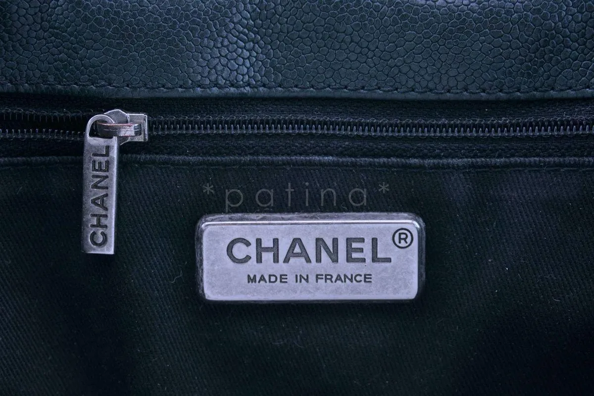 Chanel Black Distressed Caviar Outdoor Ligne Flap Bag RHW