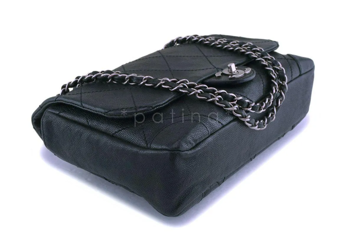 Chanel Black Distressed Caviar Outdoor Ligne Flap Bag RHW