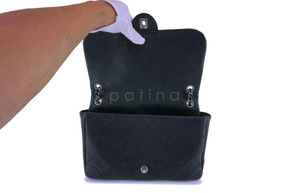 Chanel Black Distressed Caviar Outdoor Ligne Flap Bag RHW