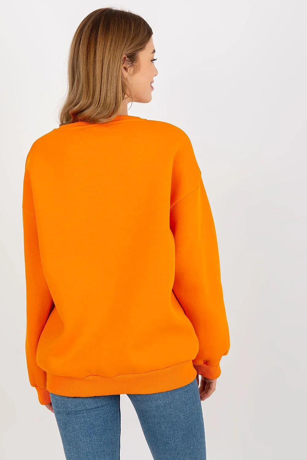 Chic Embroidered Cotton-Polyester Sweatshirt - Versatile One Size Fit