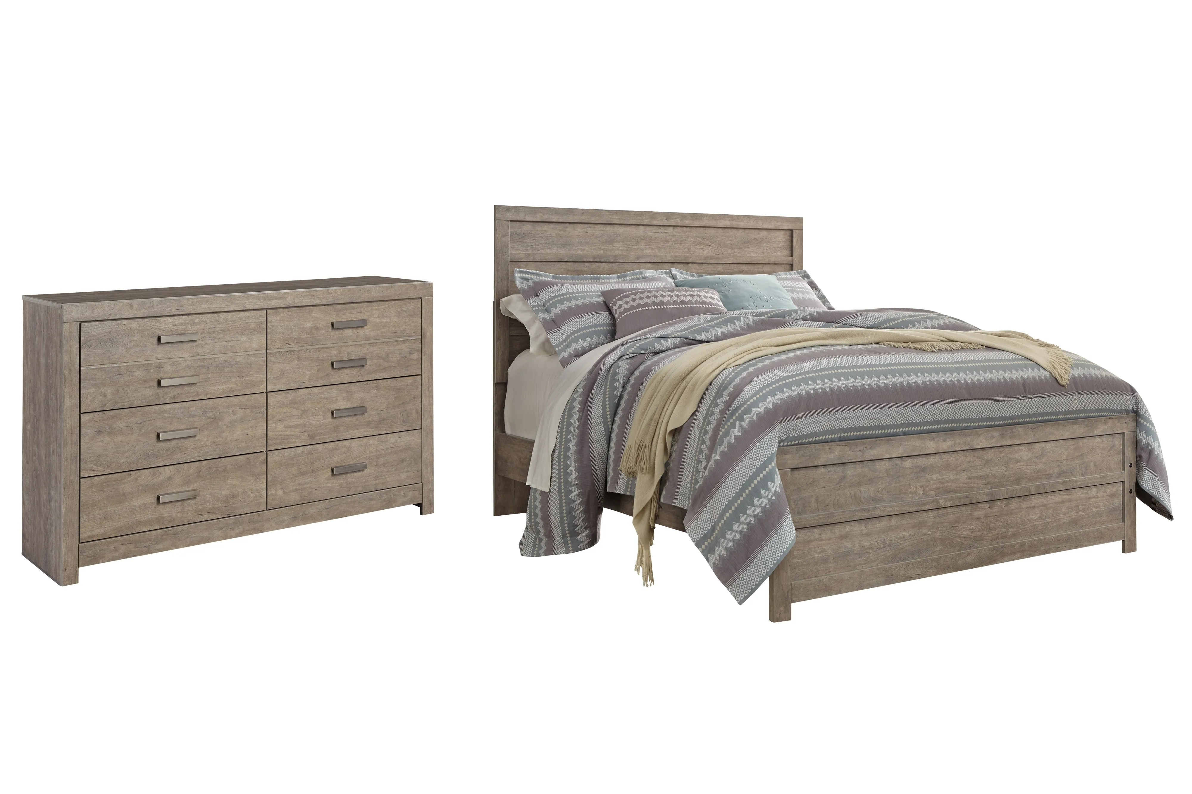 Culverbach Queen Panel Bed with Dresser in Gray