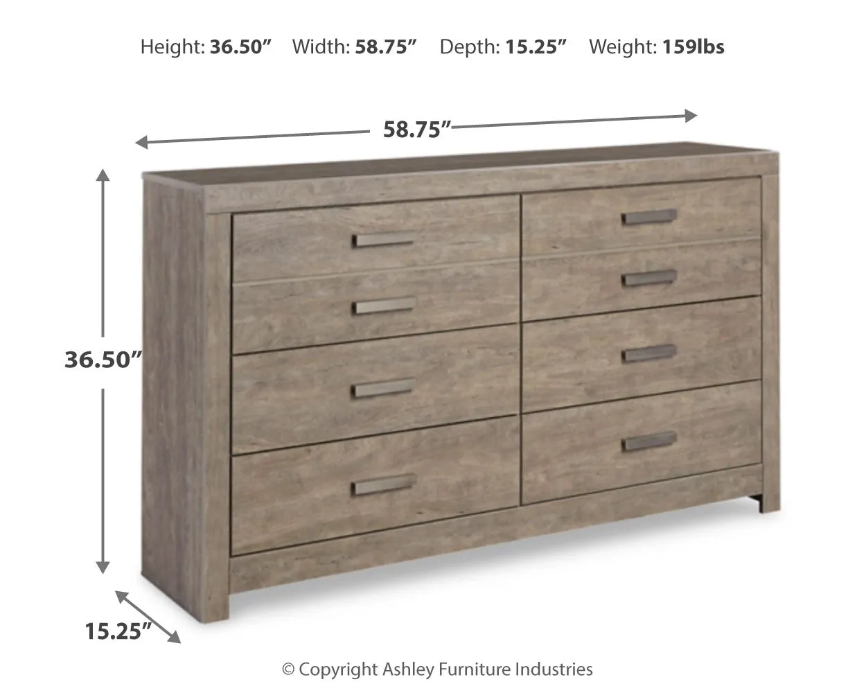 Culverbach Queen Panel Bed with Dresser in Gray