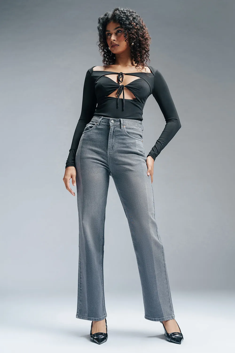 Duochrome Grey Straight Fit Jeans