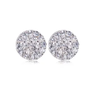 EG-47/S - Small Round Pave Disk Earrings