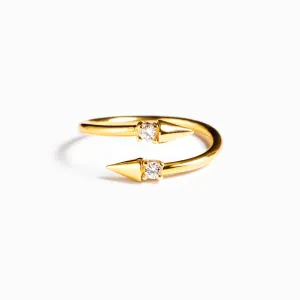 Elegant Embrace: 925 Sterling Silver Inlaid Zircon Bypass Ring