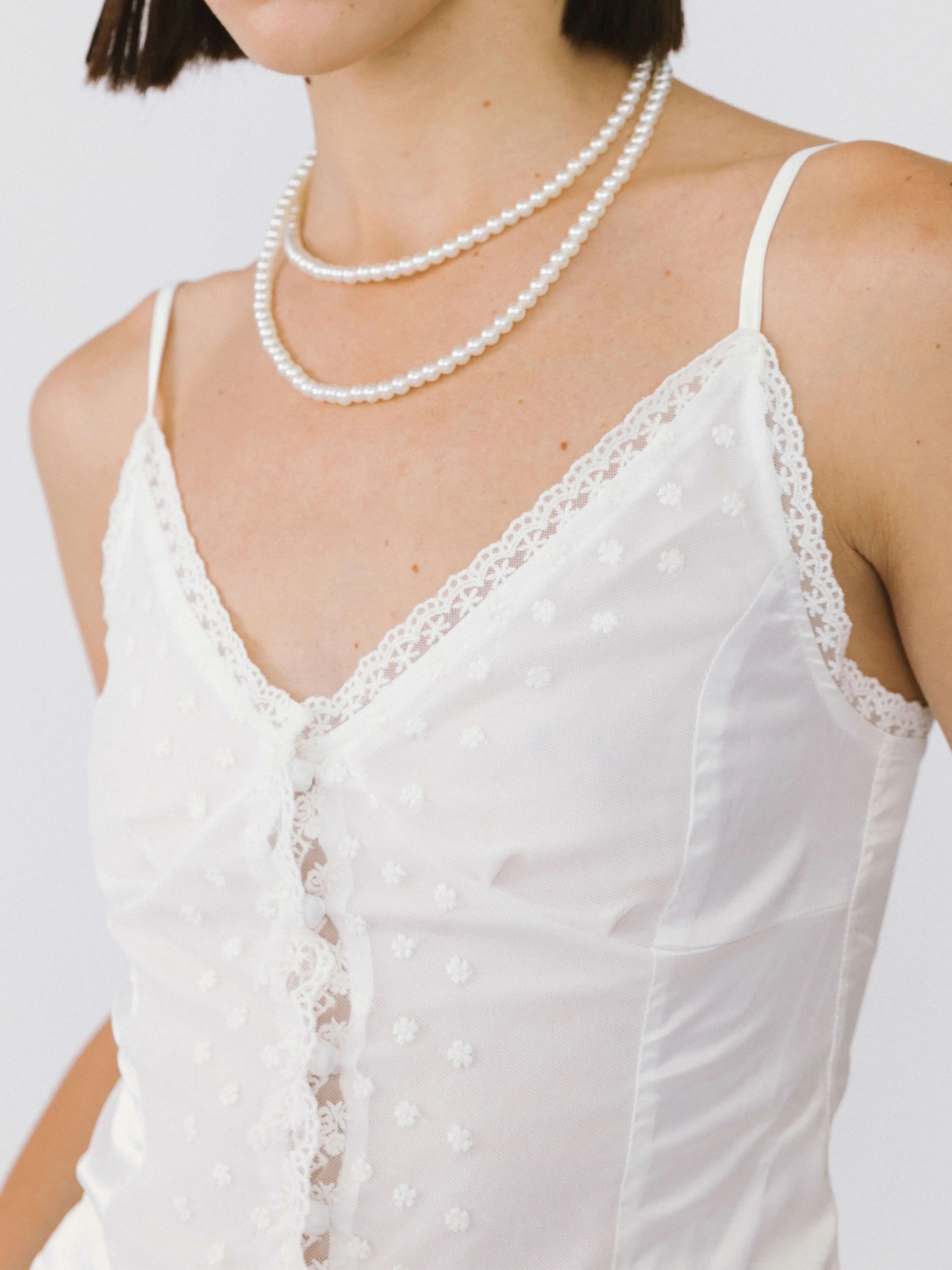 Embroidered lace Tank Top