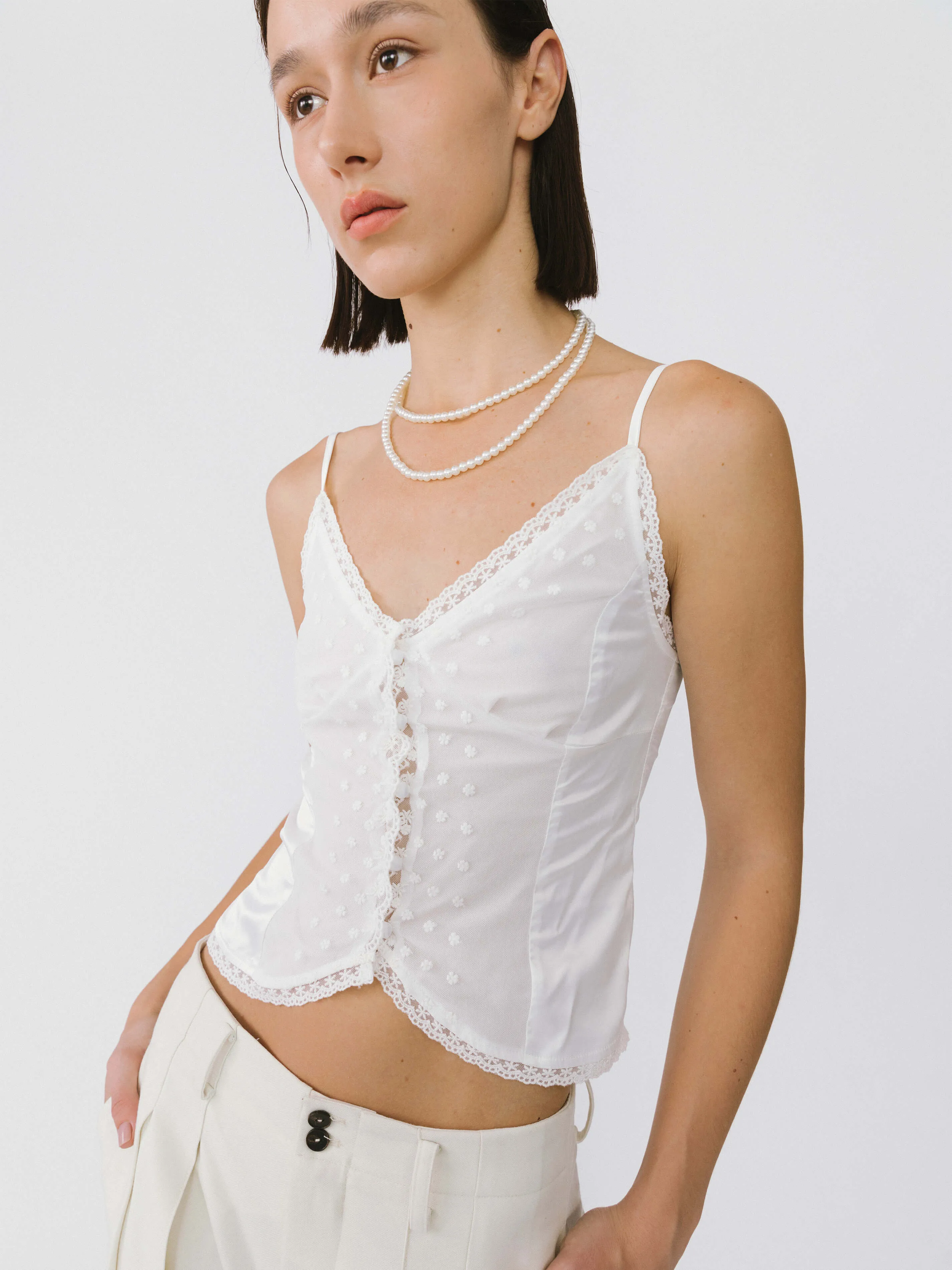 Embroidered lace Tank Top