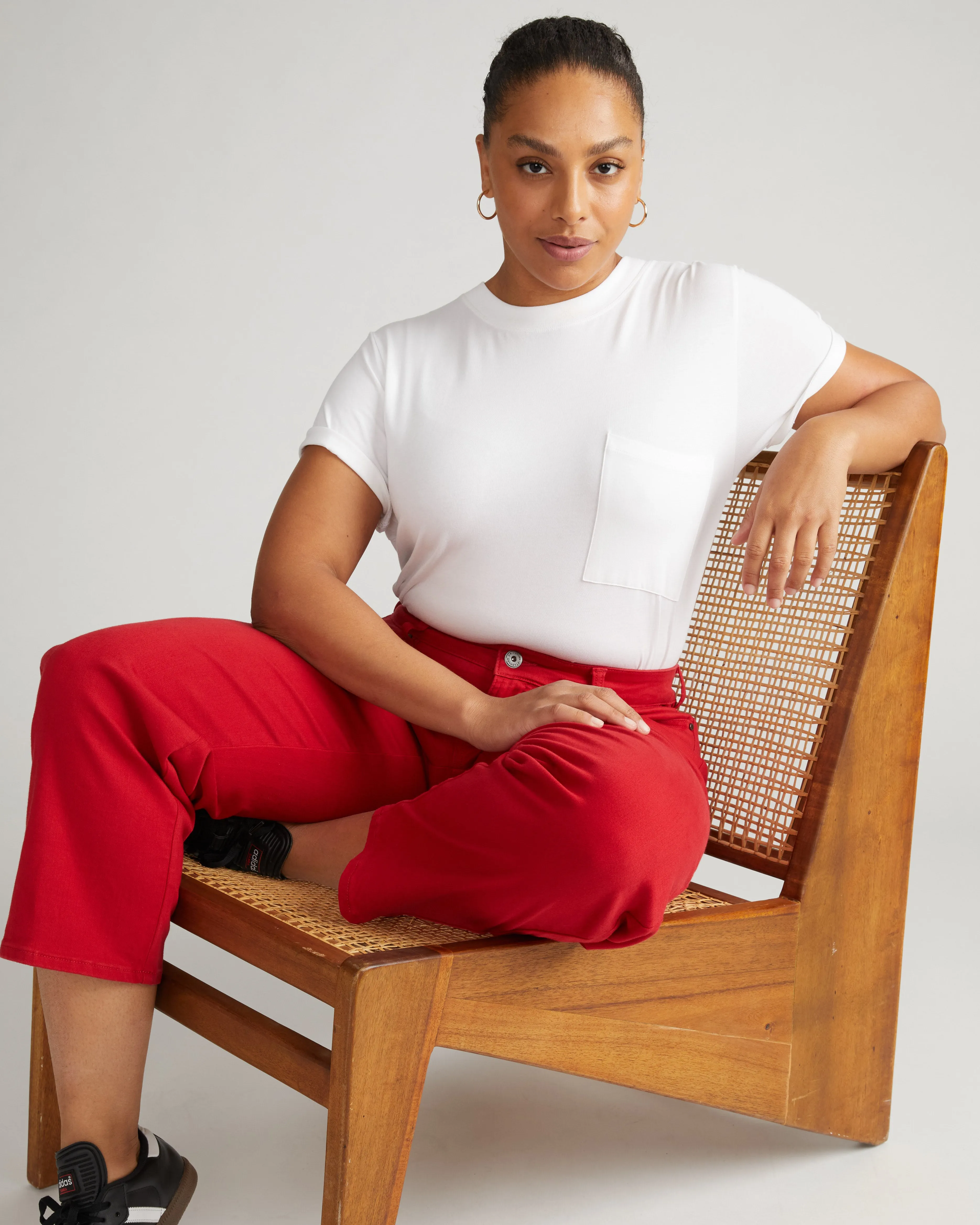 Etta High Rise Straight Leg Jeans 28 Inch - Very Red