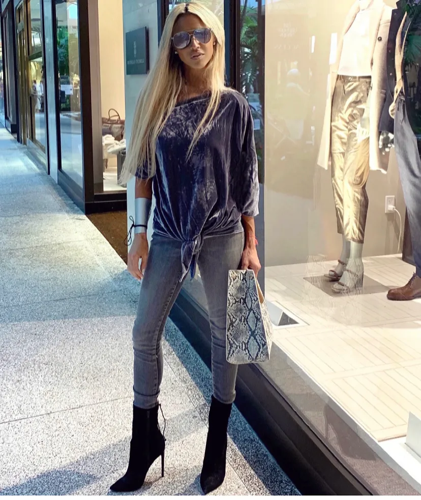 Fall Gray Velour Off Shoulder Top - The Madison Avenue