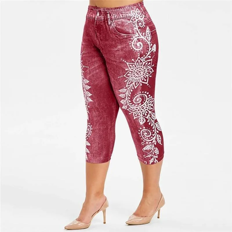 Flexible Stretch Print Denim Jeans