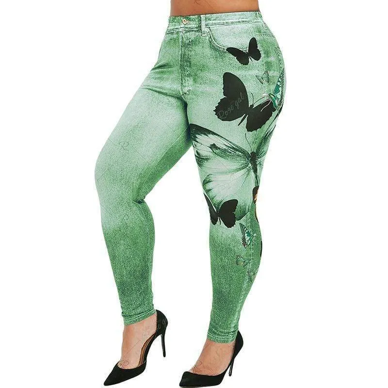 Flexible Stretch Print Denim Jeans