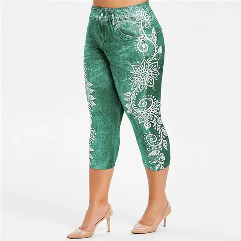 Flexible Stretch Print Denim Jeans