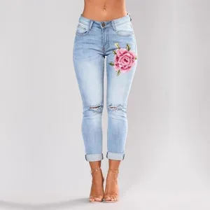 Flexible Stretch Print Denim Jeans