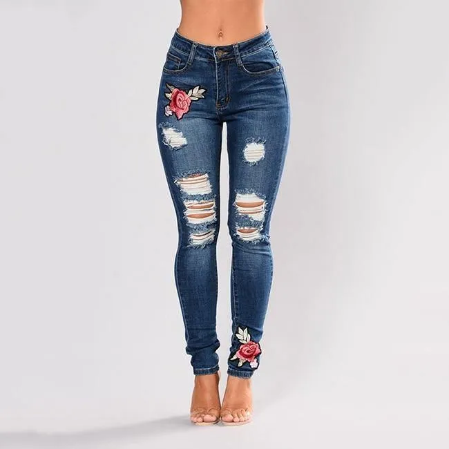 Flexible Stretch Print Denim Jeans