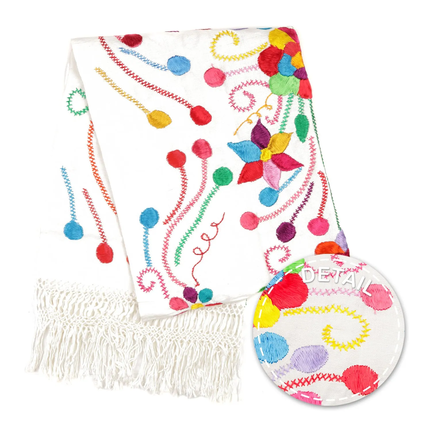 Floral Embroidery Rebozos