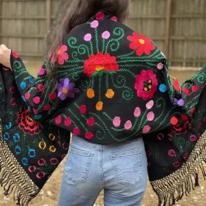 Floral Embroidery Rebozos