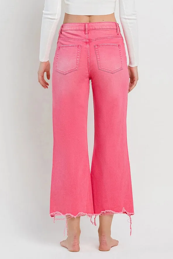 Hot Pink Vintage Crop Flare