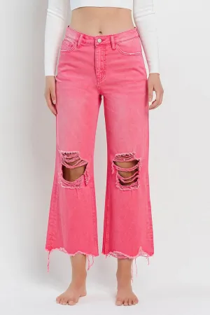 Hot Pink Vintage Crop Flare