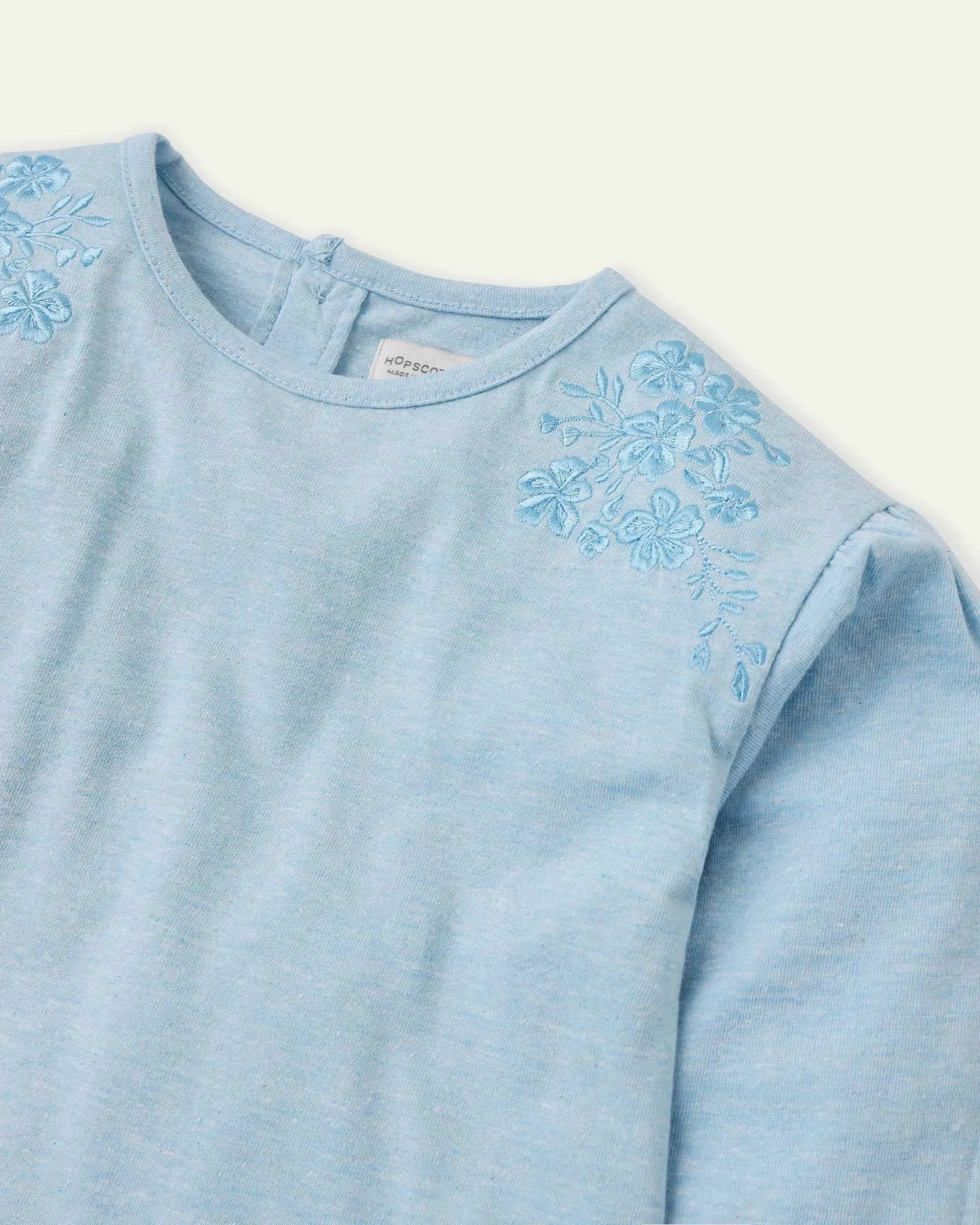 Ice Blue Embroidered Top