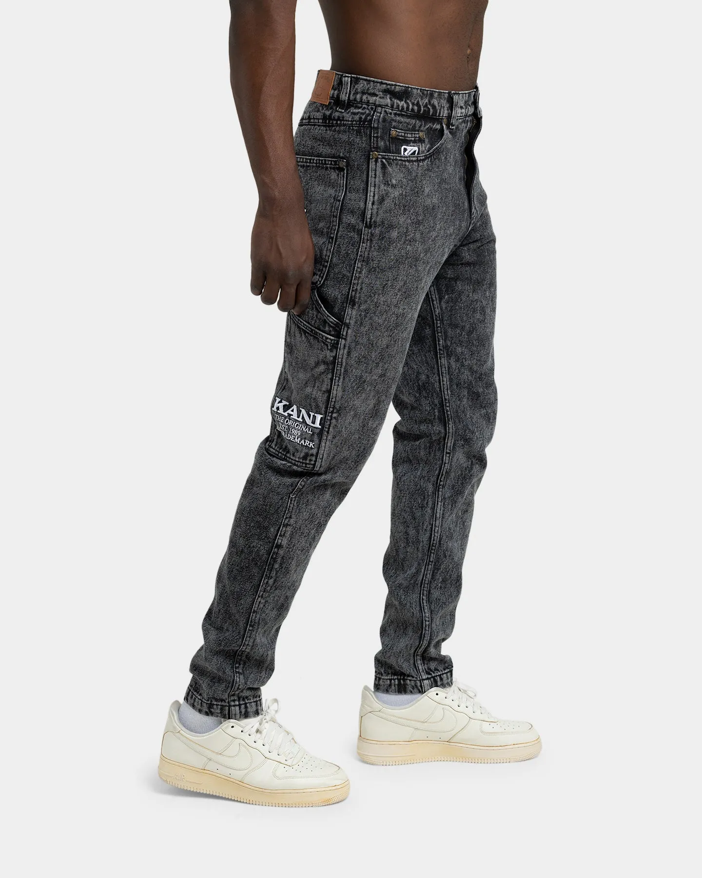 Karl Kani Men's Retro Moon Denim Pants Dark Grey