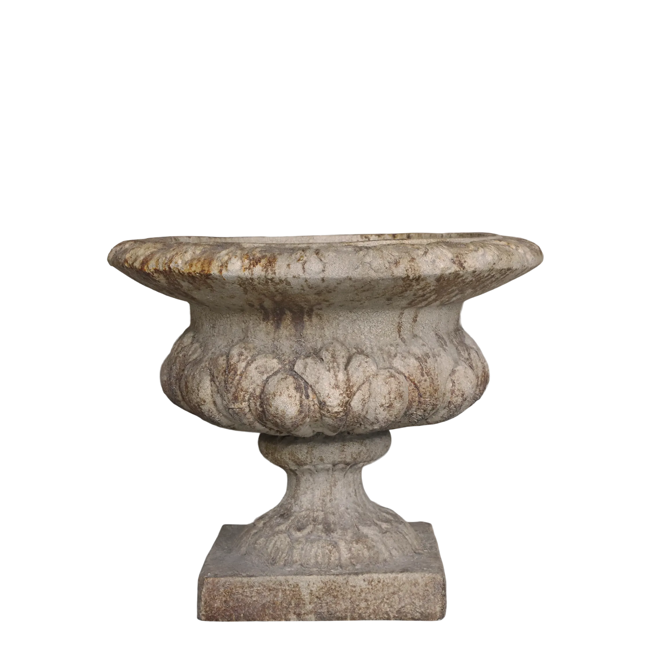 Large Antique Cream Rustic Urn Planter