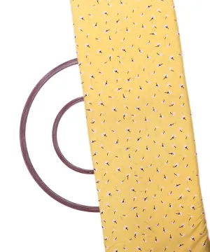 Light Yellow Floral Pattern Crepe Fabric