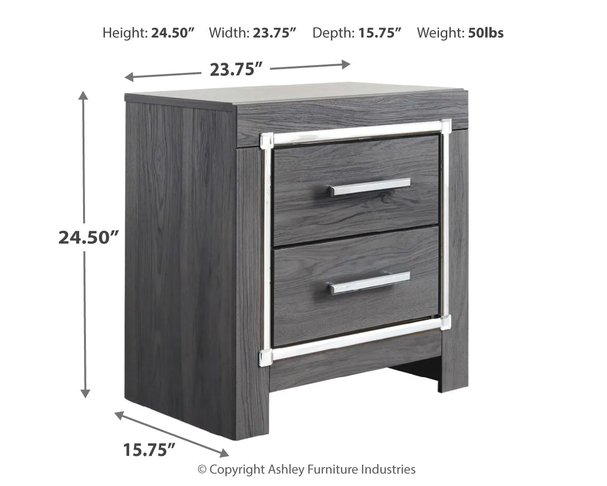 Lodanna Queen Panel Bed with Mirrored Dresser and Nightstand in Gray