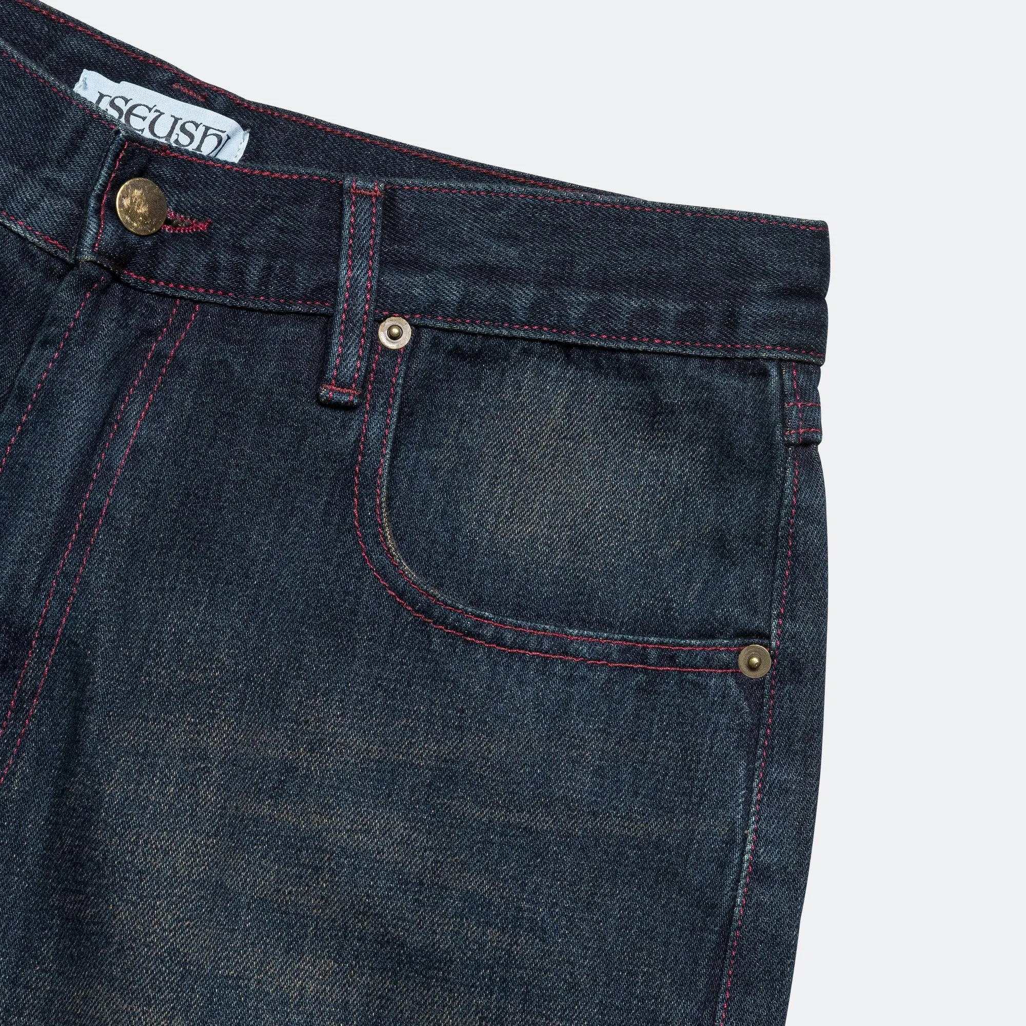 Loose Jeans - Hand Brushed Mud Indigo