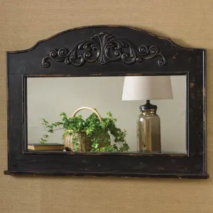Mantle Top Mirror - Aged Black
