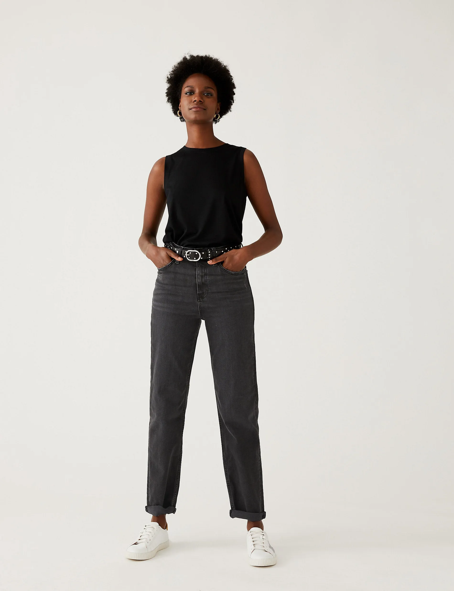Marks & Spencer Grazer Ankle-Length Boyfriend Jeans, Black
