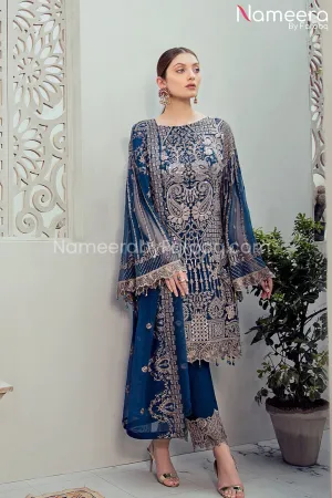 Maryum n Maria Embroidered Chiffon Dress Online #PF105