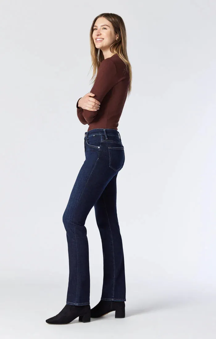 Mavi Kendra High Rise Straight Leg Deep Brushed Feather Blue