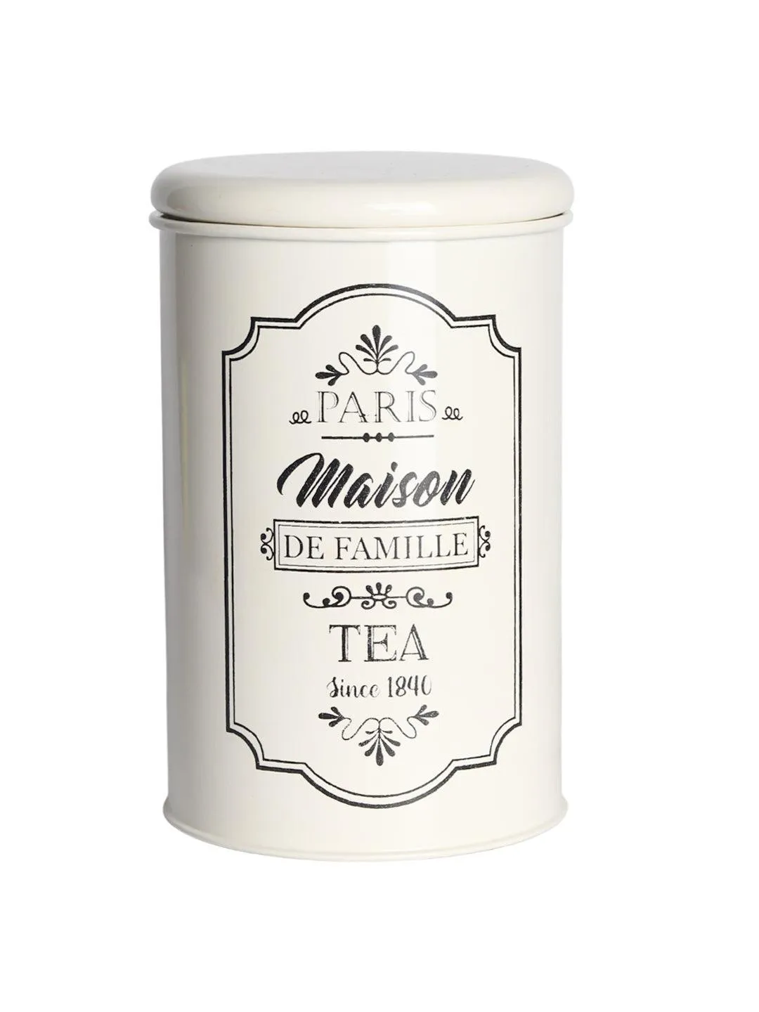 Metal Tea Jar - Ivory & 900 Ml