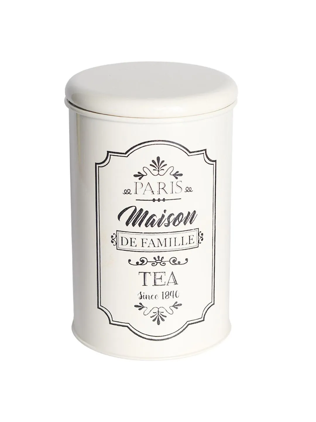 Metal Tea Jar - Ivory & 900 Ml