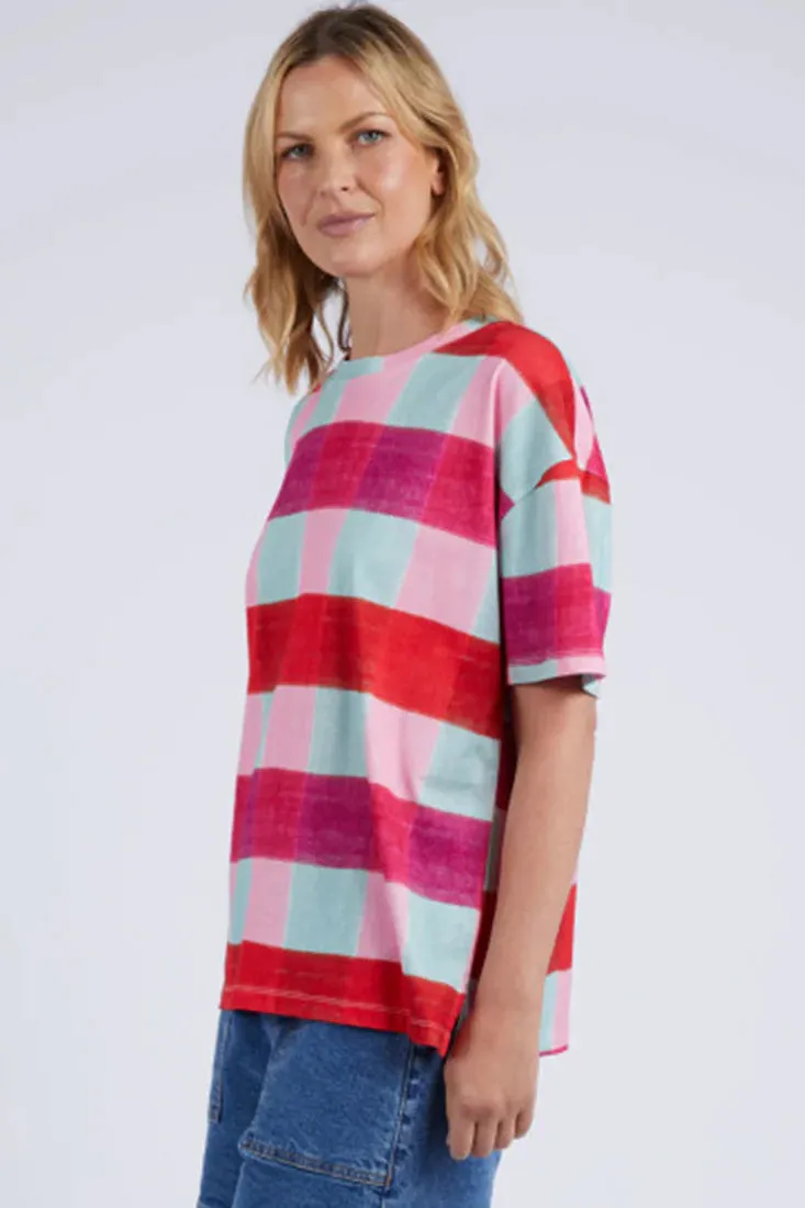 Monaco Check Tee in Multicolour Check